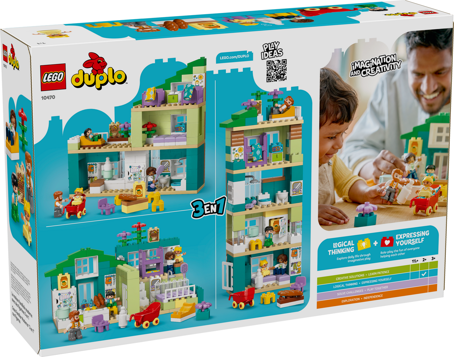 3 in 1 Modern Family House with Figures
