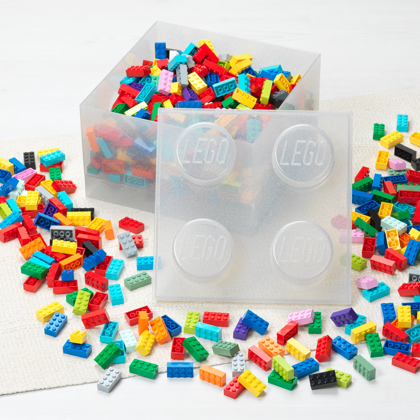 White Clear Brick Shaped Storage Box