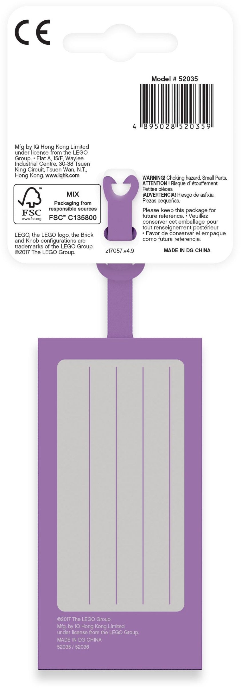 2x4 Lavender Luggage Tag