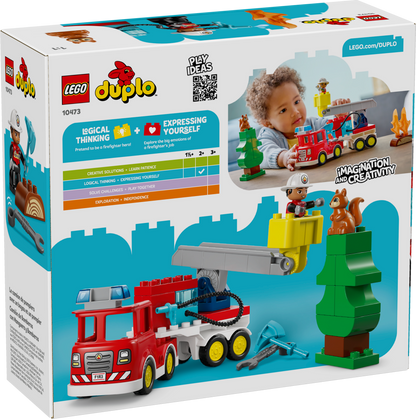 Fire Truck with Hose and Firefighter