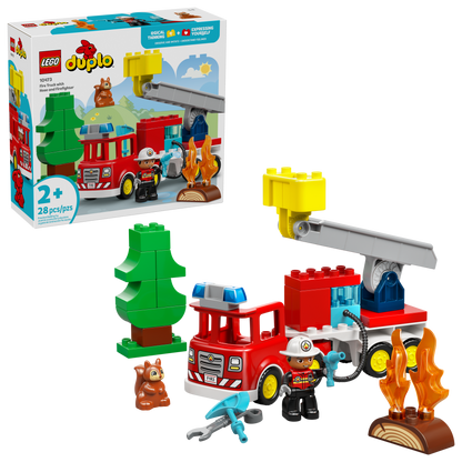 Fire Truck with Hose and Firefighter