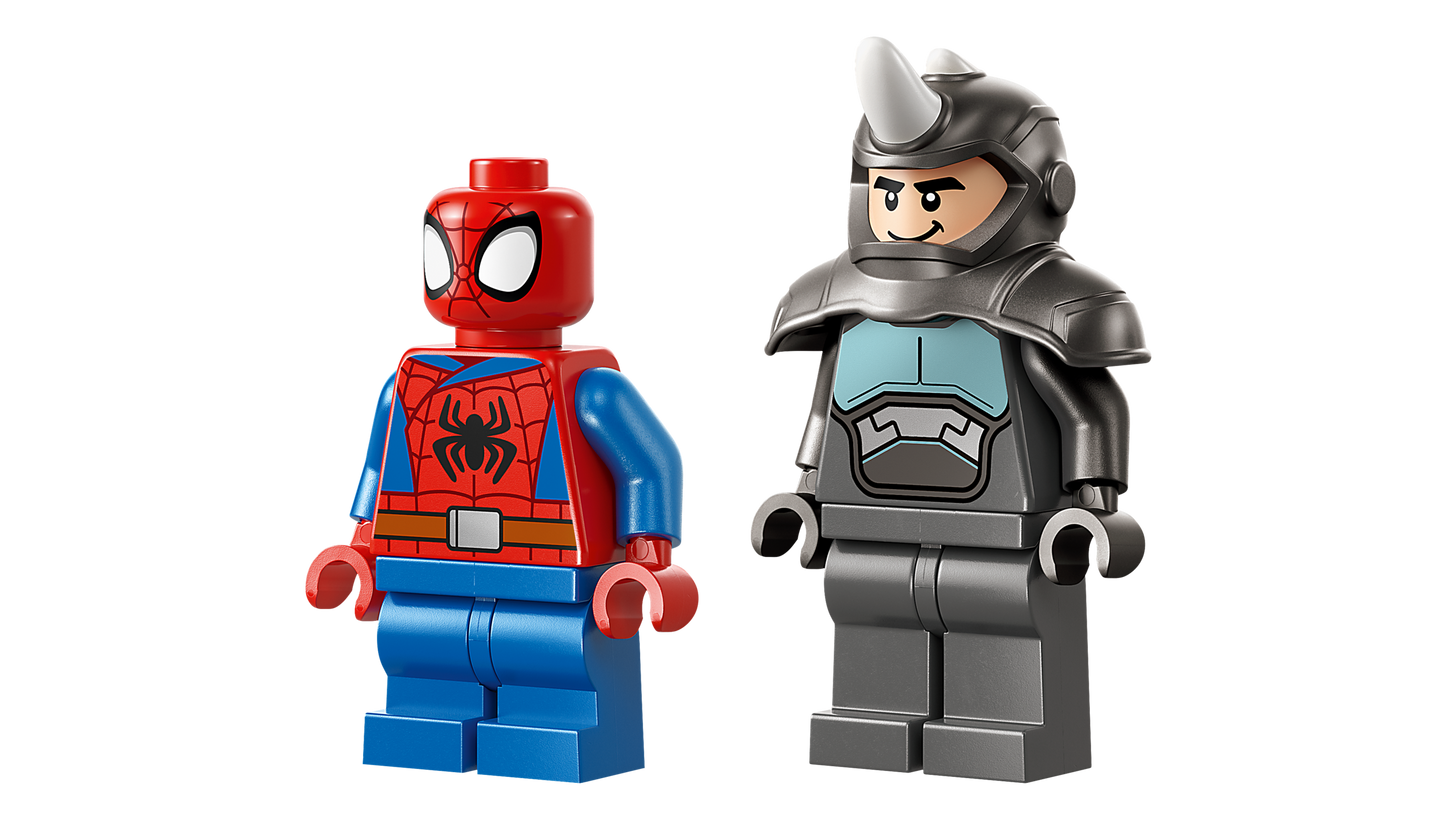 Spidey on his Motorcycle vs. Rhino
