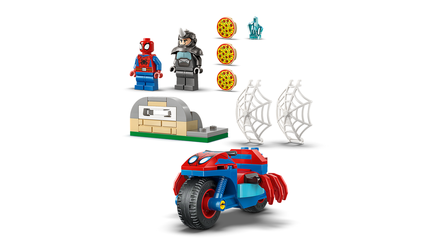 Spidey on his Motorcycle vs. Rhino