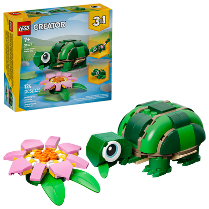 Turtle with a Water Lily Flower