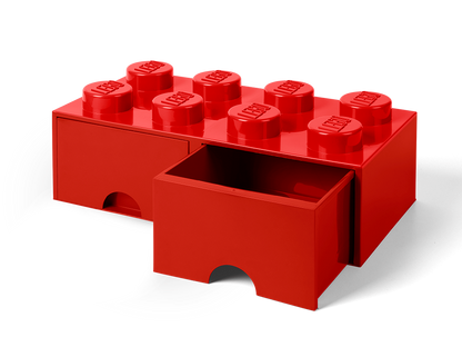 8 stud Bright Red Storage Brick Drawer