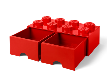 8 stud Bright Red Storage Brick Drawer