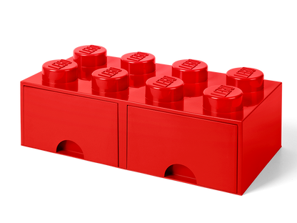 8 stud Bright Red Storage Brick Drawer