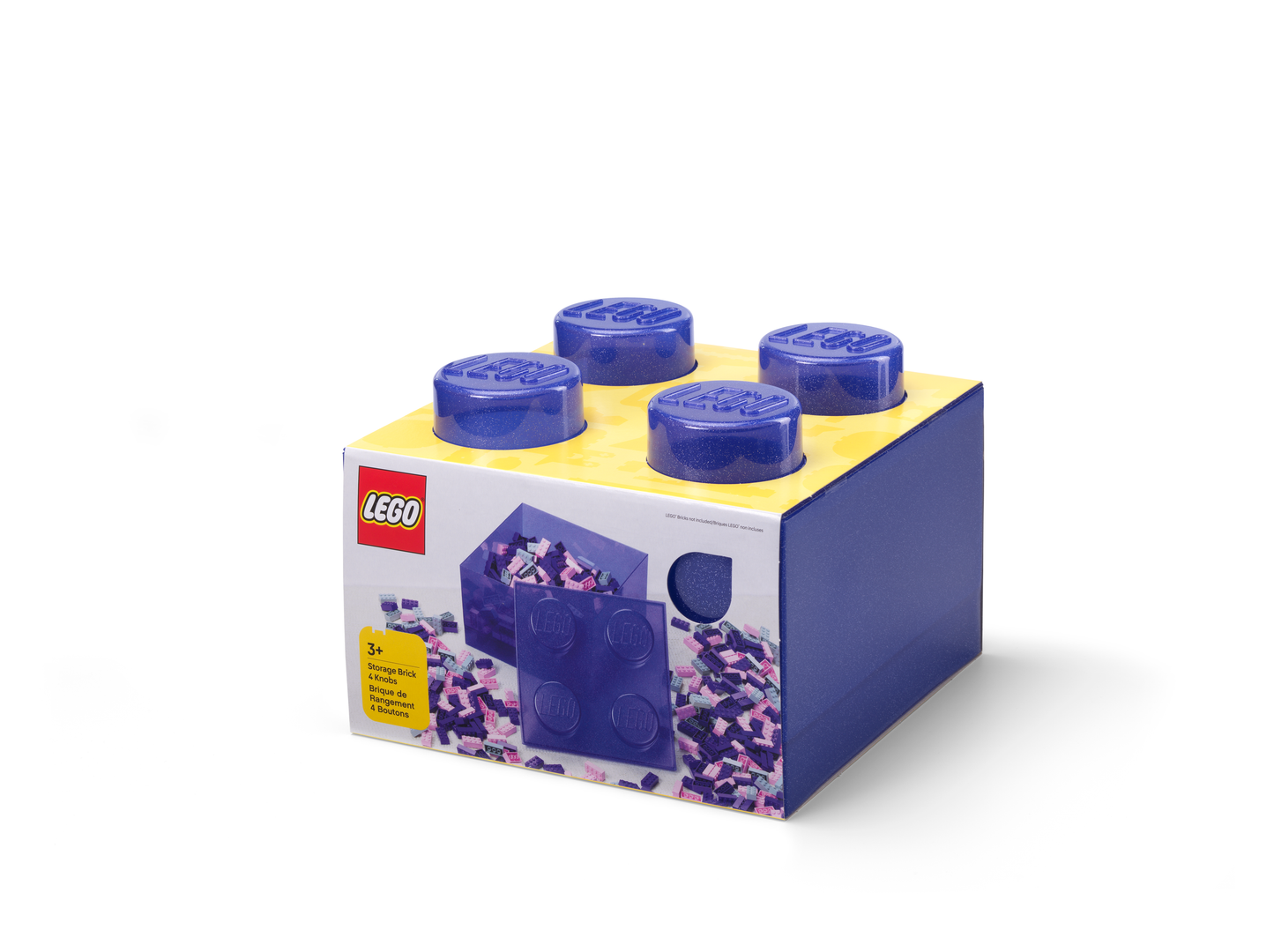 Purple Clear Brick Shaped Storage Box