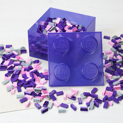 Purple Clear Brick Shaped Storage Box