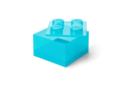 Light Blue Clear Brick Shaped Storage Box