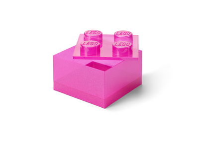Pink Clear Brick Shaped Storage Box