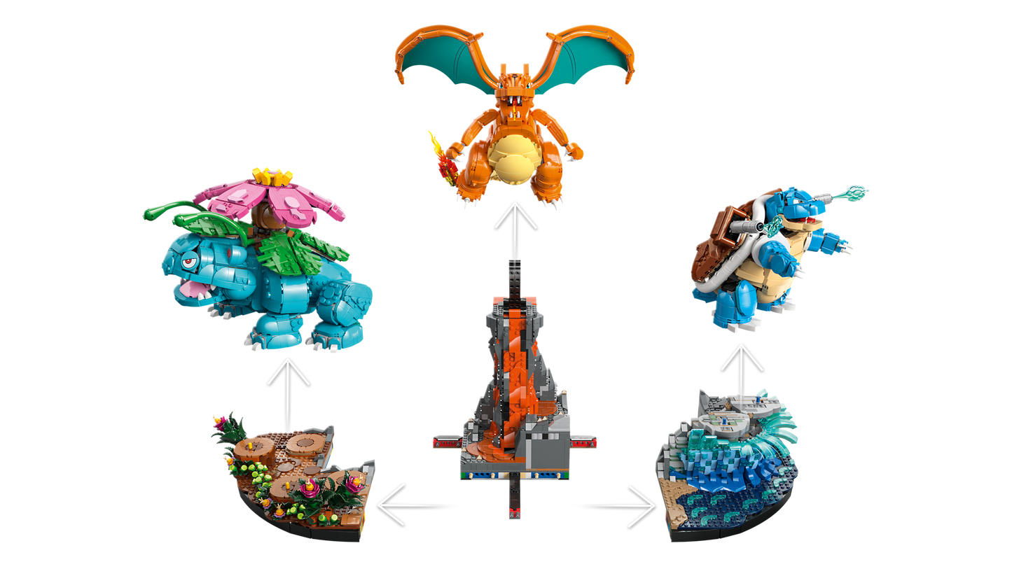 Venusaur, Charizard and Blastoise