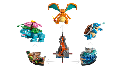Venusaur, Charizard and Blastoise