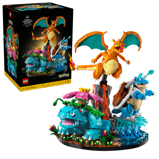 Venusaur, Charizard and Blastoise