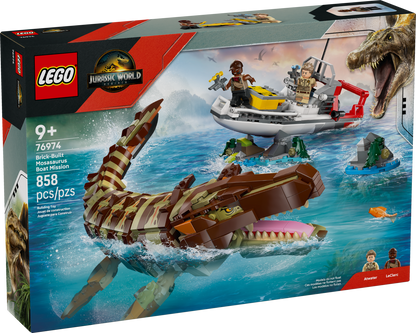 Brick-Built Mosasaurus Boat Mission