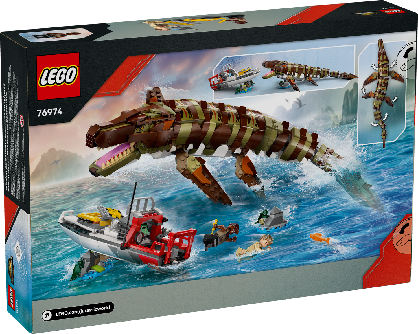 Brick-Built Mosasaurus Boat Mission