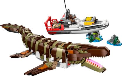 Brick-Built Mosasaurus Boat Mission