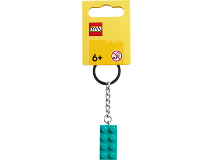 Bright Bluish Green 2x4 Stud Key Chain