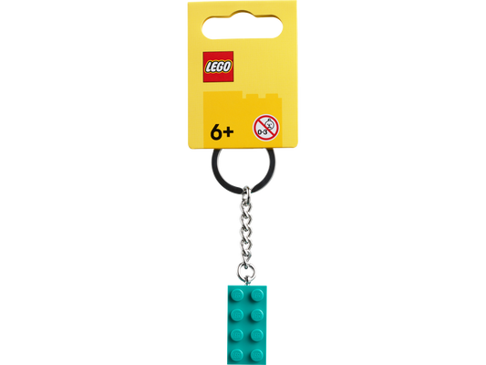 Bright Bluish Green 2x4 Stud Key Chain
