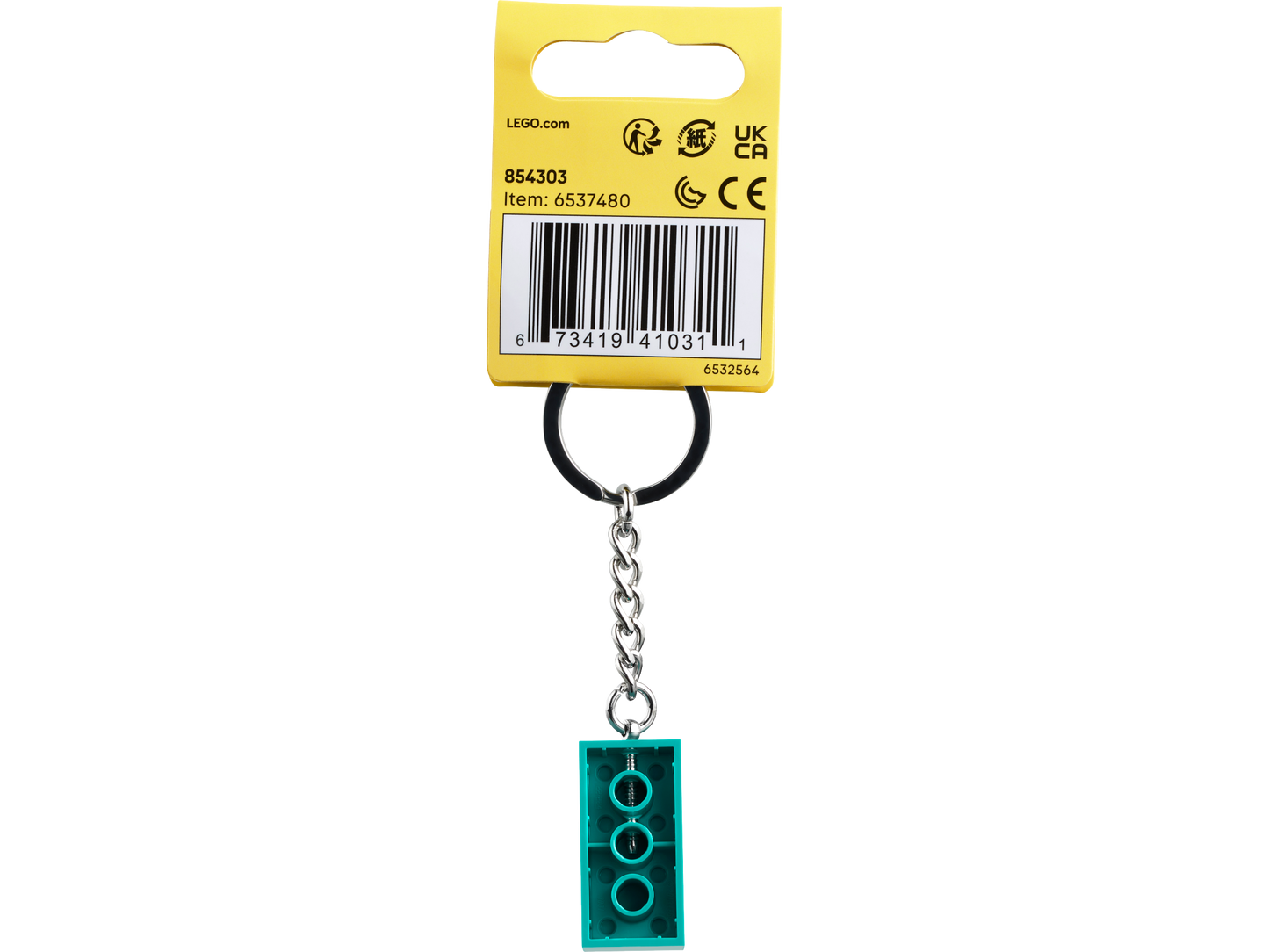 Bright Bluish Green 2x4 Stud Key Chain