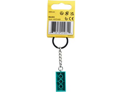 Bright Bluish Green 2x4 Stud Key Chain