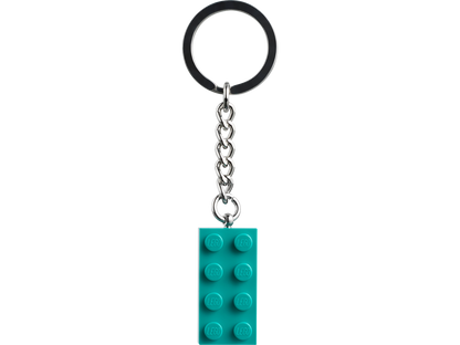 Bright Bluish Green 2x4 Stud Key Chain