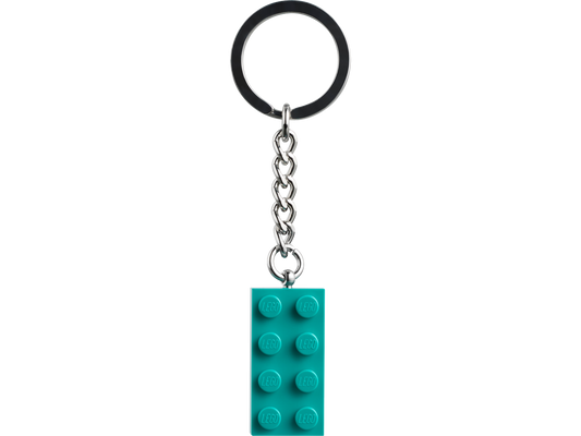 Bright Bluish Green 2x4 Stud Key Chain