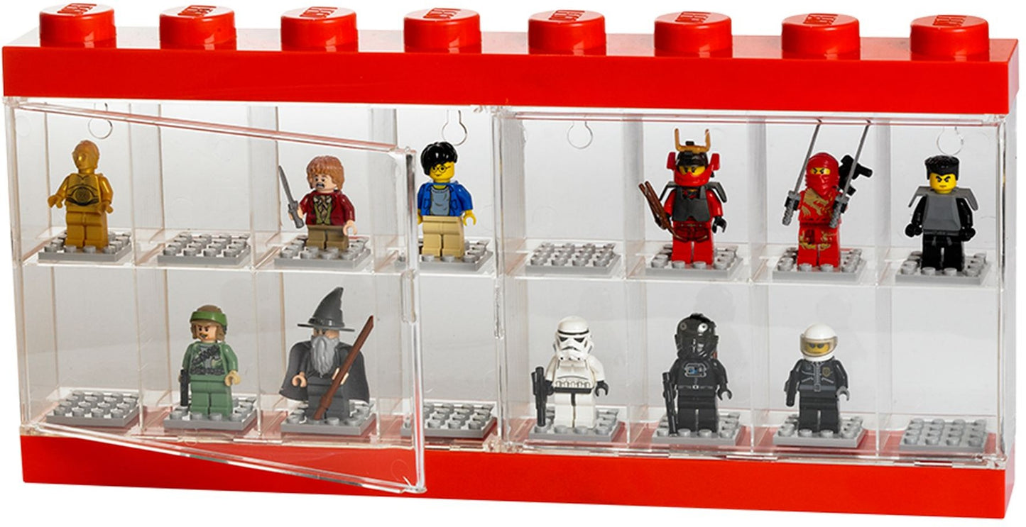 Minifigure Display Case 16 – Red