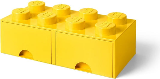 8 stud Bright Yellow Storage Brick Drawer