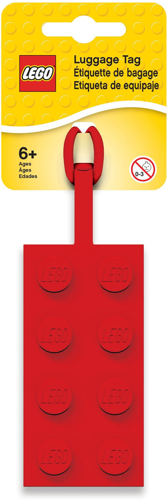 2x4 Red Luggage Tag