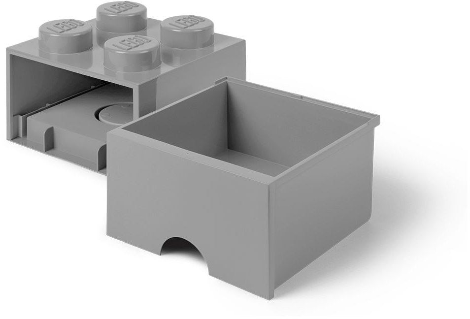 4 Stud Medium Stone Gray Storage Brick Drawer
