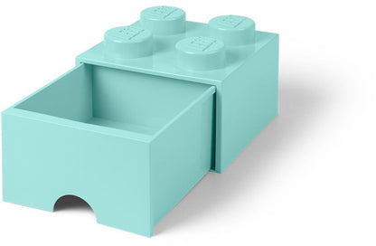 4 Stud Aqua Light Blue Storage Brick Drawer