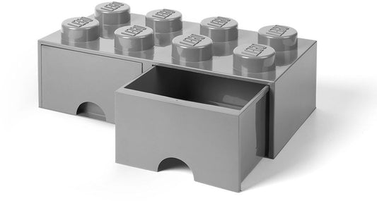 8 Stud Medium Stone Gray Storage Brick Drawer