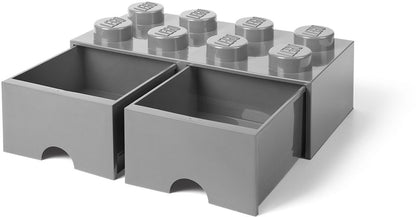 8 Stud Medium Stone Gray Storage Brick Drawer
