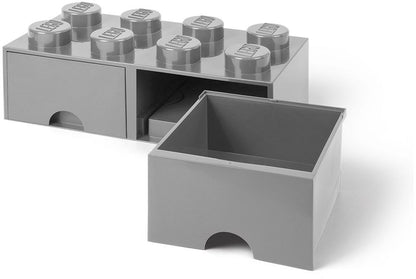 8 Stud Medium Stone Gray Storage Brick Drawer