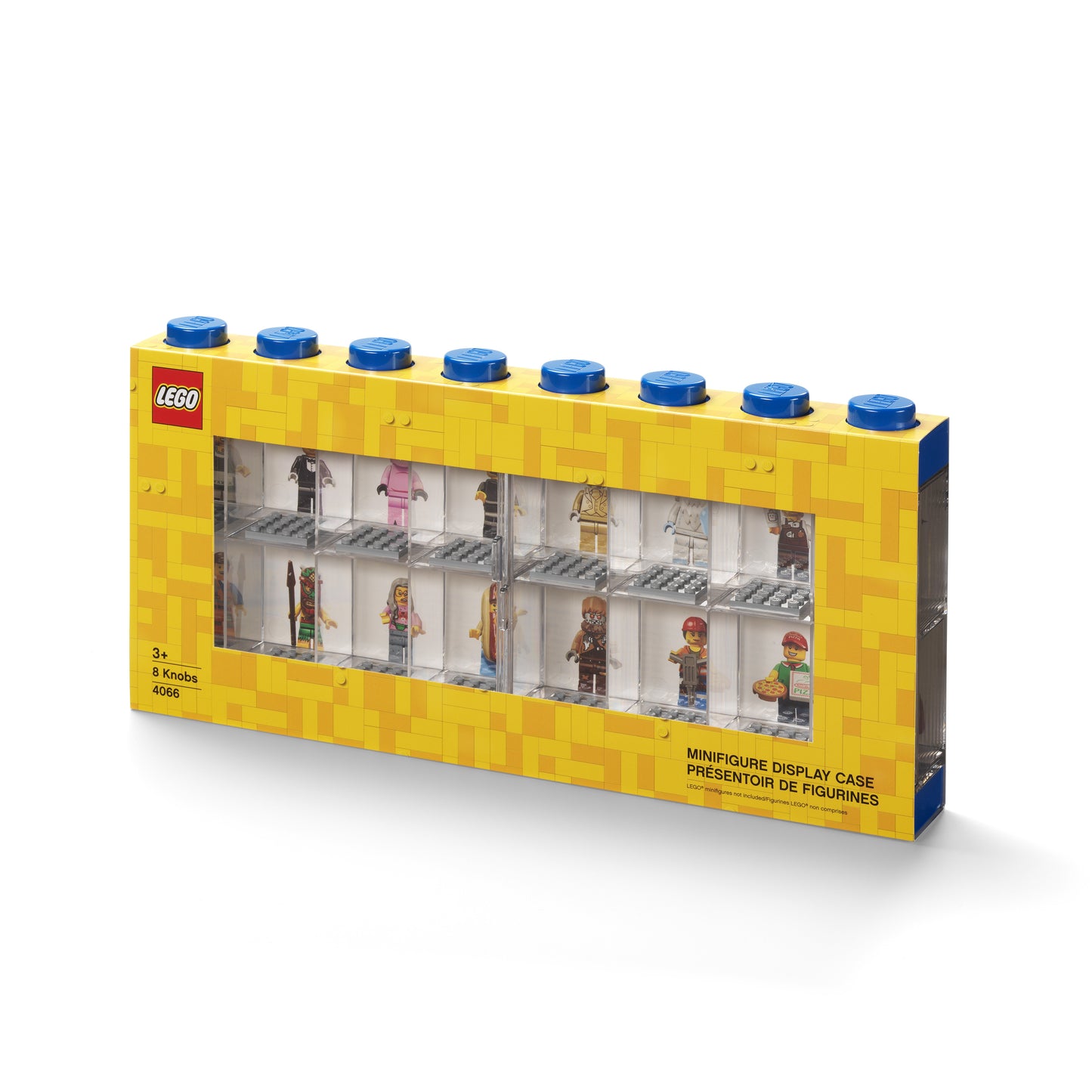 Minifigure Display Case 16 (8 knob) Blue