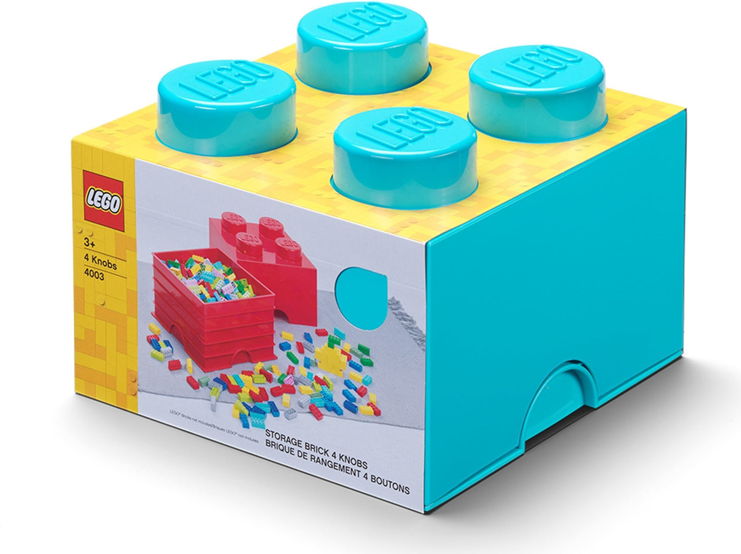 4 Stud Storage Brick Azure Blue