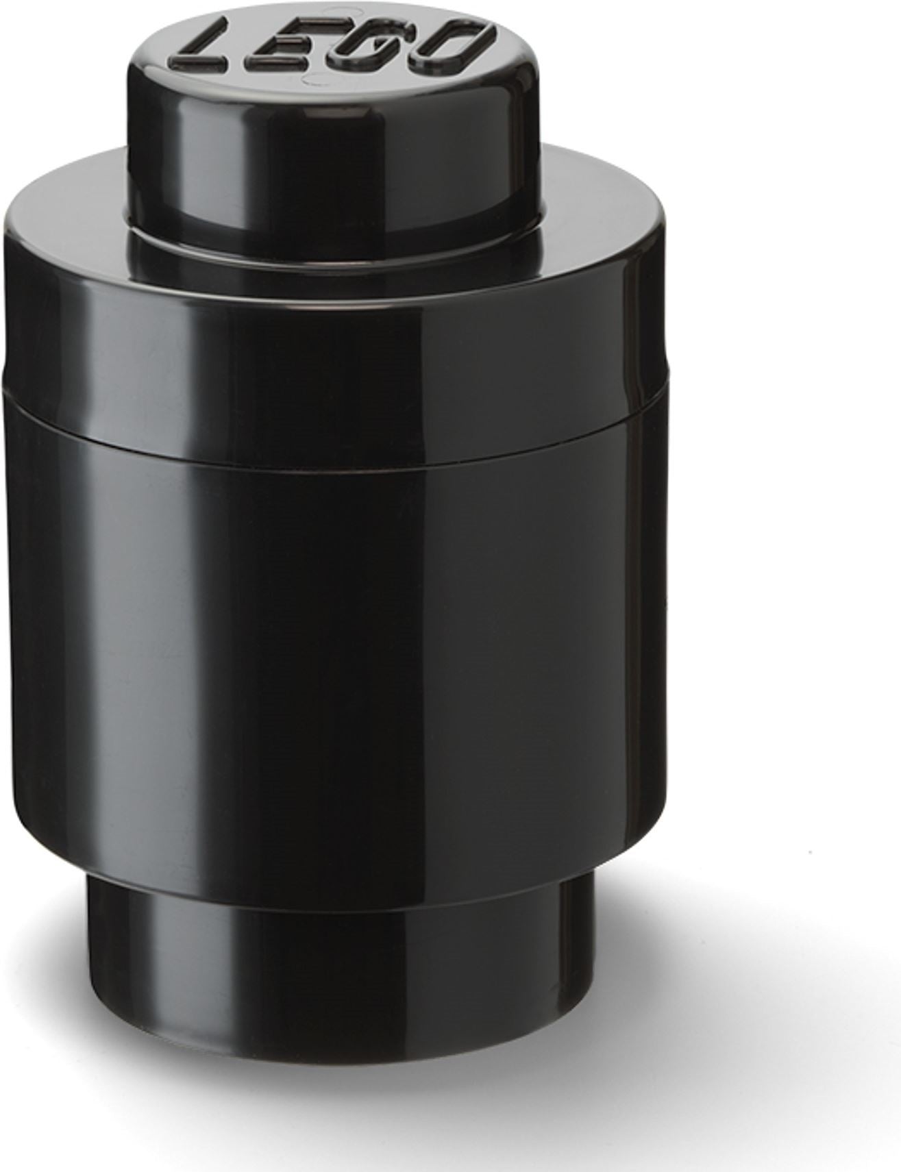 1 Stud Round Storage Brick Black