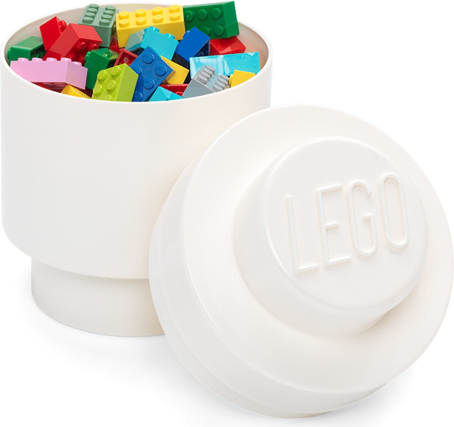 1 Stud Round Storage Brick White