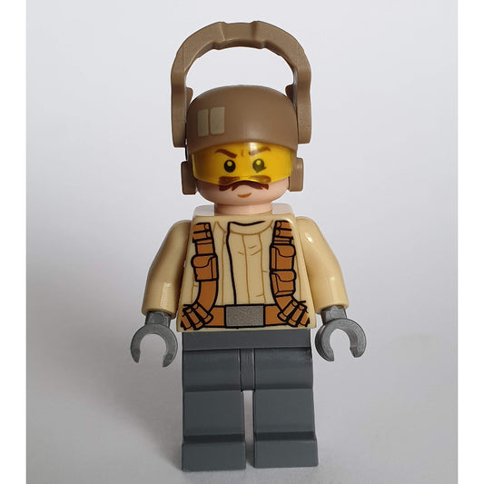 Resistance Soldier, Dark Tan Helmet, Tan Shirt, Moustache